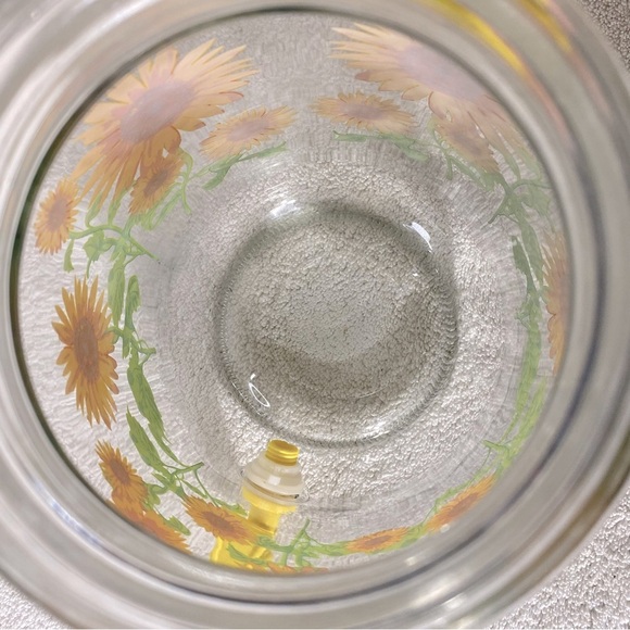 Vintage Sun Tea Sunflower Glass Beverage Dispenser Jar - Picture 11 of 12
